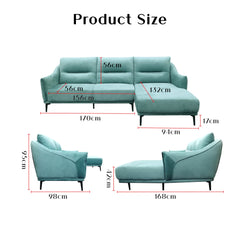 Corlan Fabric L-Shaped Sofa (Pet Friendly & Easy Clean) - Esteller