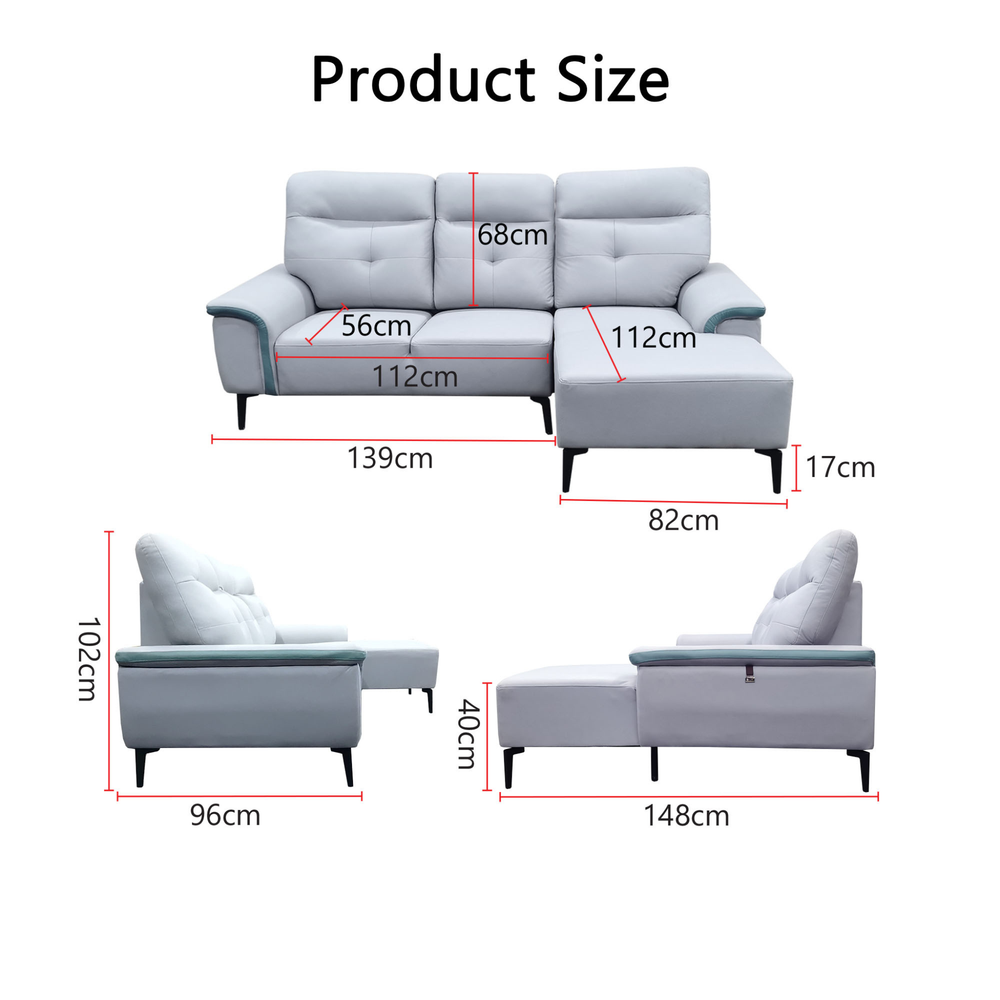 Amby Fabric L-Shaped Sofa (Pet Friendly & Easy Clean) KH