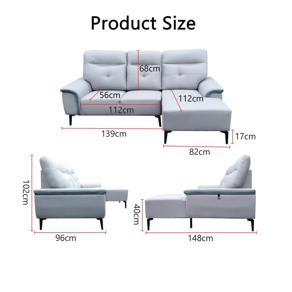Amby Fabric L-Shaped Sofa (Pet Friendly & Easy Clean) KH
