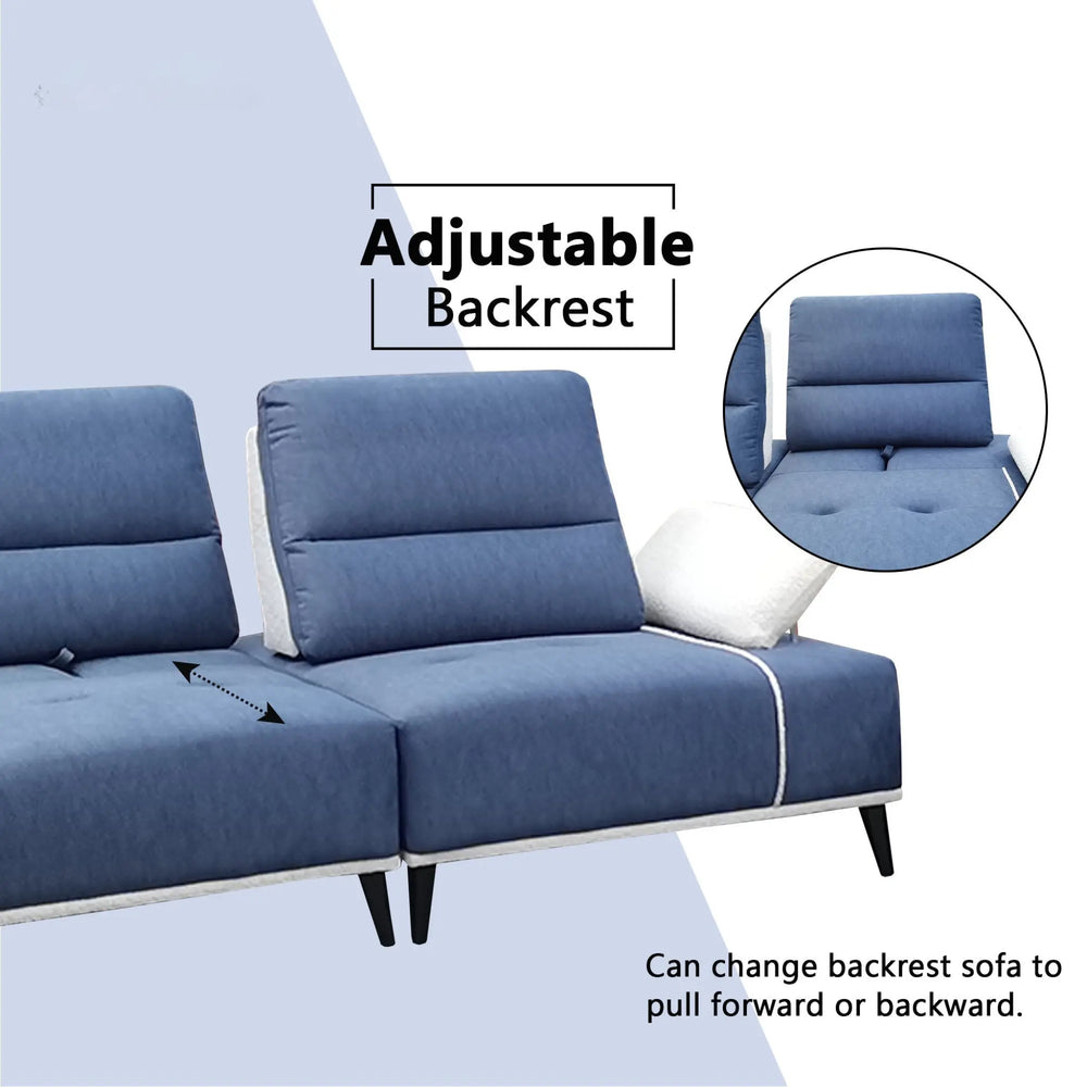 Norric Fabric Adjustable Backrest & Armrest Sofa (Pet Friendly & Easy Clean) - Esteller