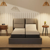 Somnuz® Restro Adjustable Genuine Leather Bed + Somnuz® Aire Mattress Somnuz