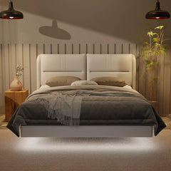 Linqe Genuine Leather Floating Bed Frame (With LED) XYXBED