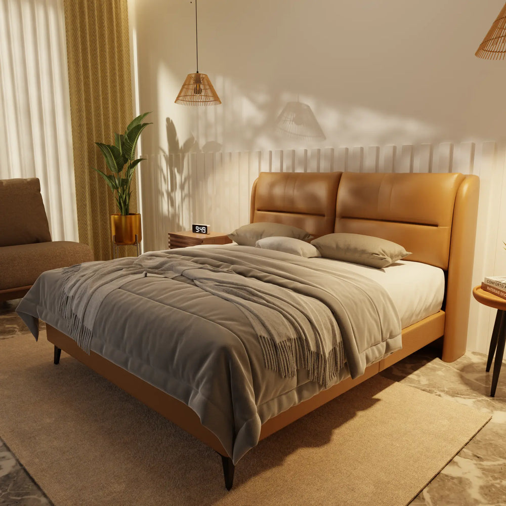 Linqe Genuine Leather Divan Bed Frame XYXBED