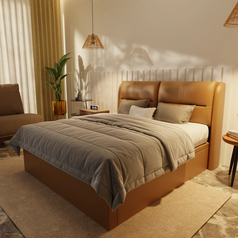 Linqe Genuine Leather Storage Bed (Gas Lift) XYXBED