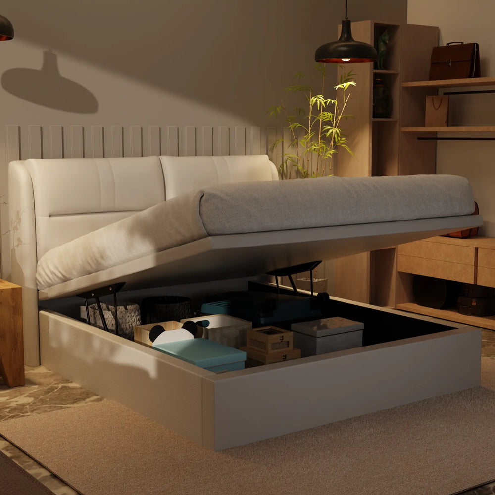 Linqe Genuine Leather Storage Bed (Gas Lift) XYXBED