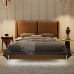 Grenne Genuine Leather Floating Bed Frame (With LED) XYXBED