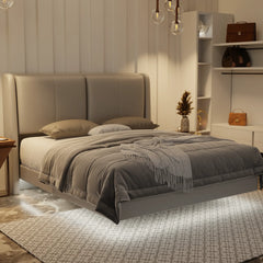 Grenne Genuine Leather Floating Bed Frame (With LED) XYXBED