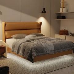 Kimble Genuine Leather Floating Bed Frame (With LED) XYXBED