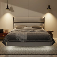 Kimble Genuine Leather Floating Bed Frame (With LED) XYXBED