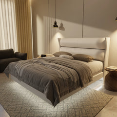 Kimble Genuine Leather Floating Bed Frame (With LED) XYXBED