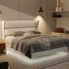 Kimble Genuine Leather Floating Bed Frame (With LED) XYXBED