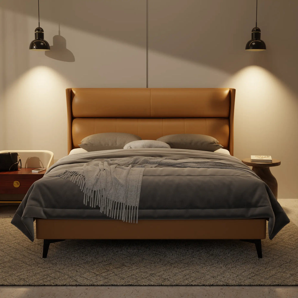 Kimble Genuine Leather Divan Bed Frame XYXBED
