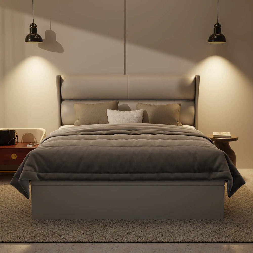 Kimble Genuine Leather Storage Bed (Gas Lift) XYXBED