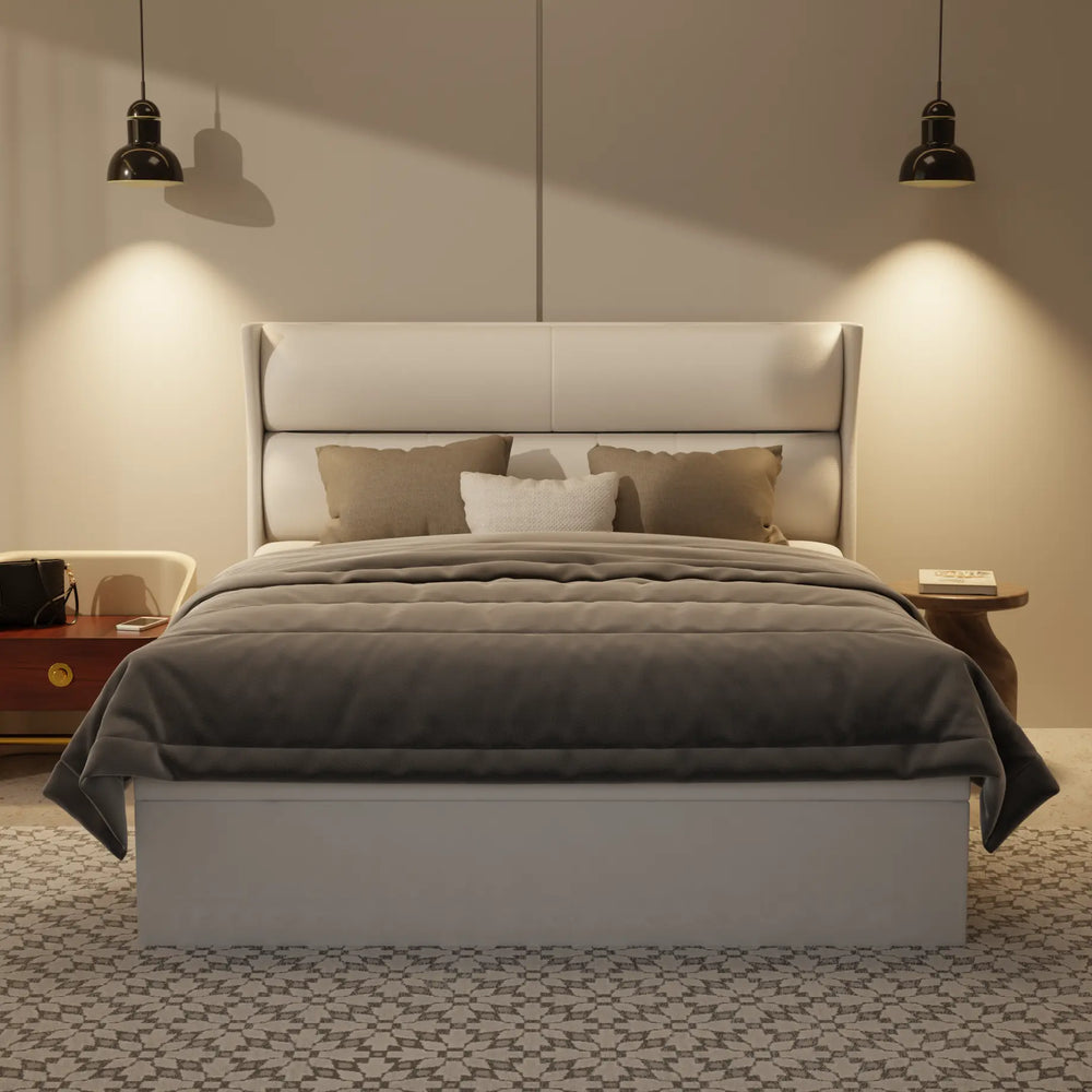 Kimble Genuine Leather Storage Bed (Gas Lift) XYXBED