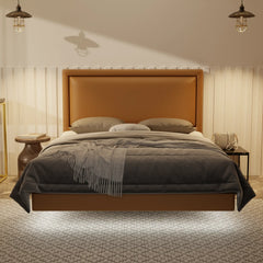 Jinny Genuine Leather Floating Bed Frame (With LED) XYXBED