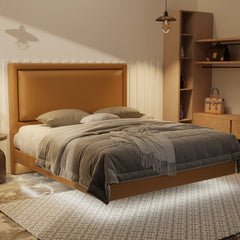 Jinny Genuine Leather Floating Bed Frame (With LED) XYXBED