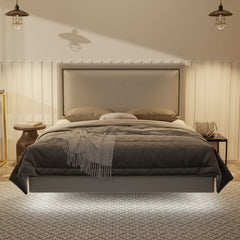 Jinny Genuine Leather Floating Bed Frame (With LED) XYXBED