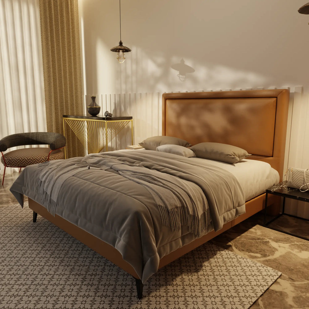 Jinny Genuine Leather Divan Bed Frame XYXBED