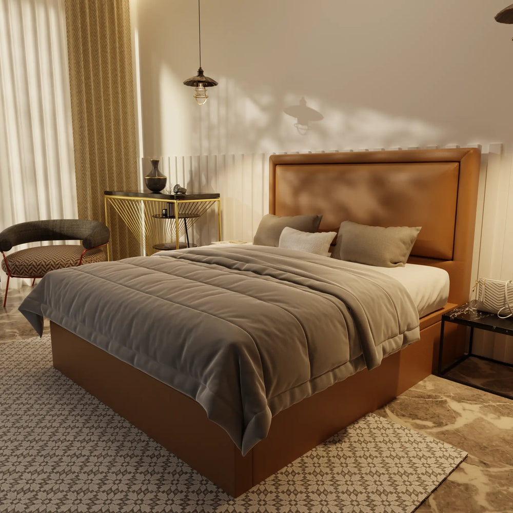 Jinny Genuine Leather Storage Bed (Gas Lift) XYXBED