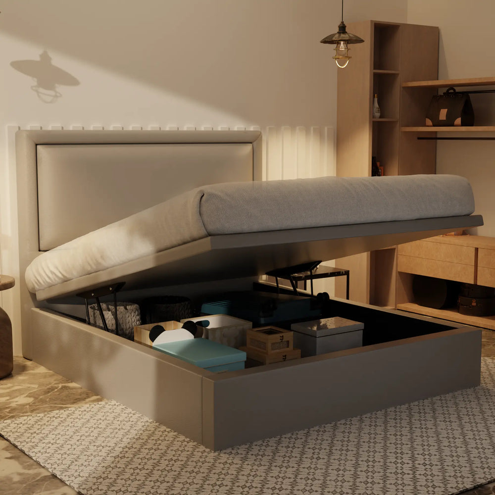Jinny Genuine Leather Storage Bed (Gas Lift) XYXBED