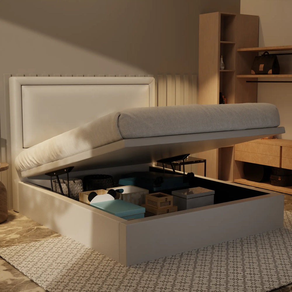 Jinny Genuine Leather Storage Bed (Gas Lift) XYXBED