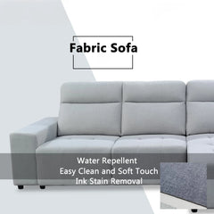 Brivan Fabric L-Shaped Sofa (Pet Friendly & Easy Clean) - Esteller