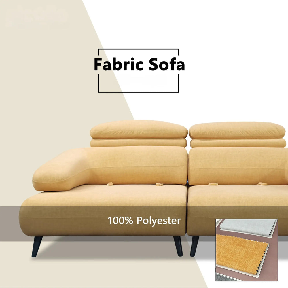 Myric Fabric Adjustable Backrest & Headrest Sofa (Pet Friendly & Easy Clean) - Esteller