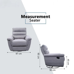 Fynric Fabric Recliner Sofa (Pet Friendly & Easy Clean) - Esteller