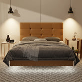 Rachelle Genuine Leather Floating Bed Frame (With LED) XYXBED
