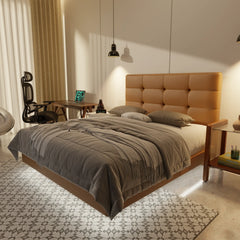 Rachelle Genuine Leather Floating Bed Frame (With LED) XYXBED