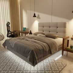 Rachelle Genuine Leather Floating Bed Frame (With LED) XYXBED