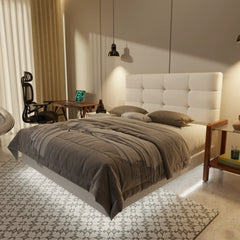 Rachelle Genuine Leather Floating Bed Frame (With LED) XYXBED