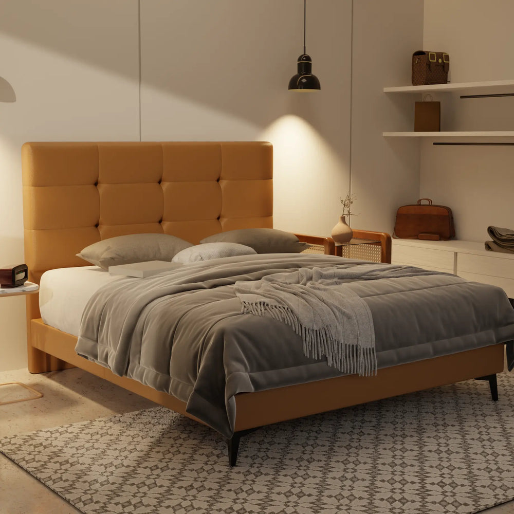 Rachelle Genuine Leather Divan Bed Frame XYXBED