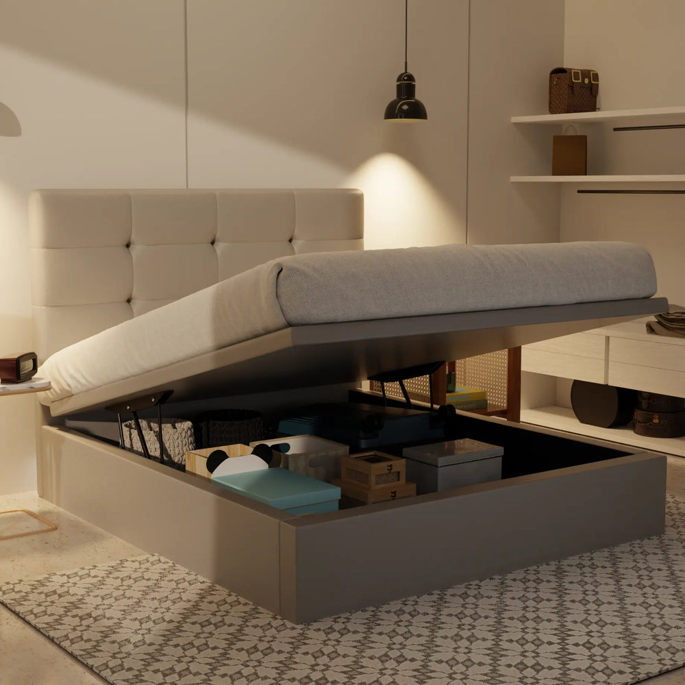 Rachelle Genuine Leather Storage Bed (Gas Lift) XYXBED