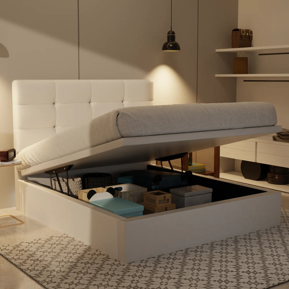 Rachelle Genuine Leather Storage Bed (Gas Lift) XYXBED