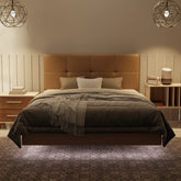Koane Genuine Leather Floating Bed Frame (With LED) XYXBED