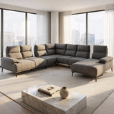 Orrian Fabric Adjustable Backrest L-Shaped Corner Sofa (Pet Friendly & Easy Clean) - Esteller