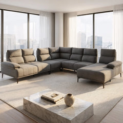 Orrian Fabric Adjustable Backrest L-Shaped Corner Sofa (Pet Friendly & Easy Clean) - Esteller