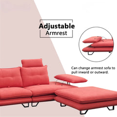 Rovanor Fabric Adjustable Backrest & Armrest Sofa (Pet Friendly & Easy Clean) - Esteller