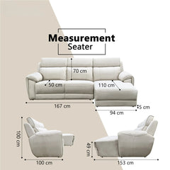 Enricus Fabric Adjustable Headrest L-Shaped Sofa (Pet Friendly & Easy Clean) - Esteller