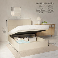 Marlowe Genuine Leather Storage Bed (Gas Lift) SSE