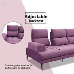 Braston Fabric Adjustable Backrest Sofa (Pet Friendly & Easy Clean) KH