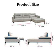 Elvyn Genuine Leather L-Shaped Sofa - Esteller