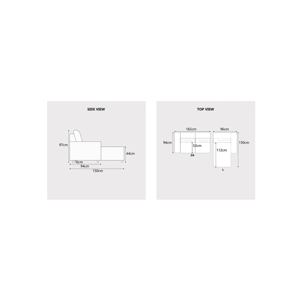 Brivan Fabric L-Shaped Sofa (Pet Friendly & Easy Clean) - Esteller