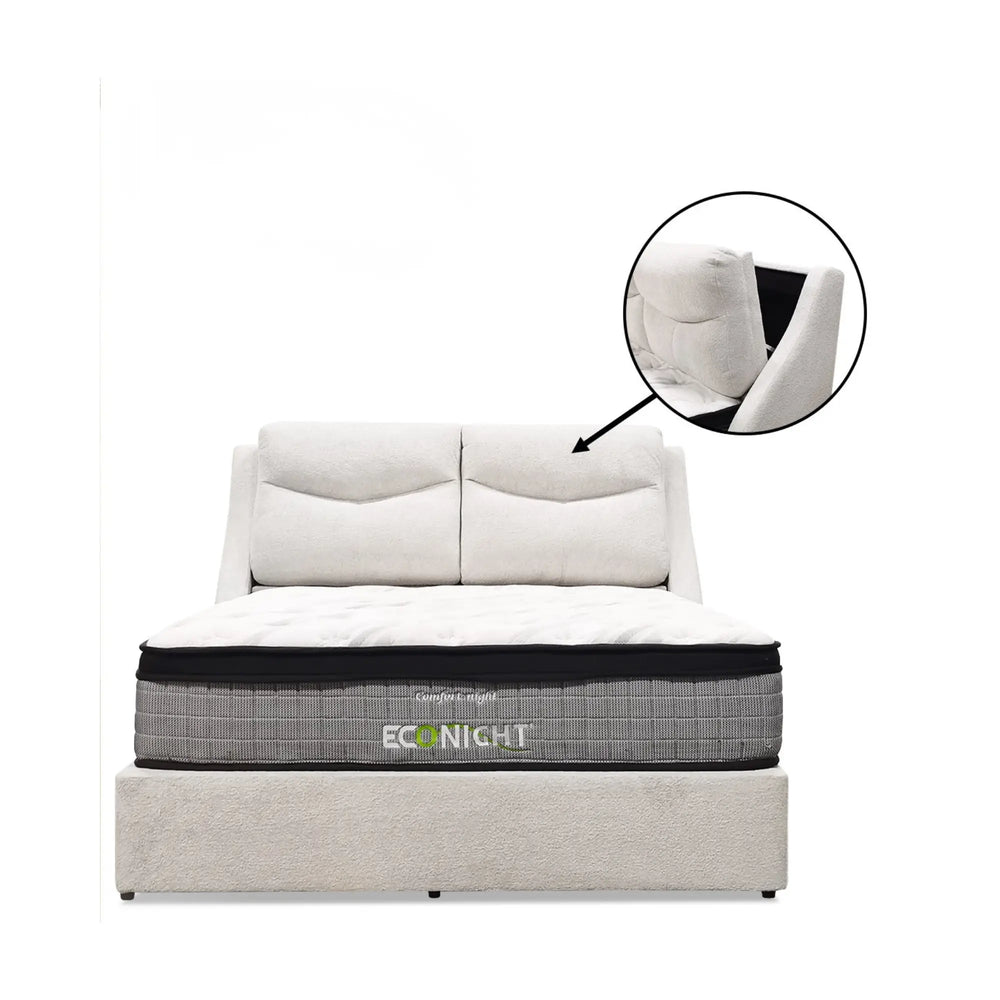 Enso Fabric Headboard Storage Bed Frame (Pet Friendly & Easy Clean) KH