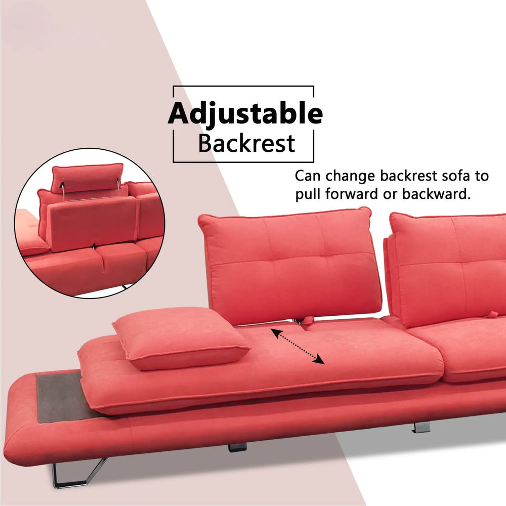Rovanor Fabric Adjustable Backrest & Armrest Sofa (Pet Friendly & Easy Clean) - Esteller