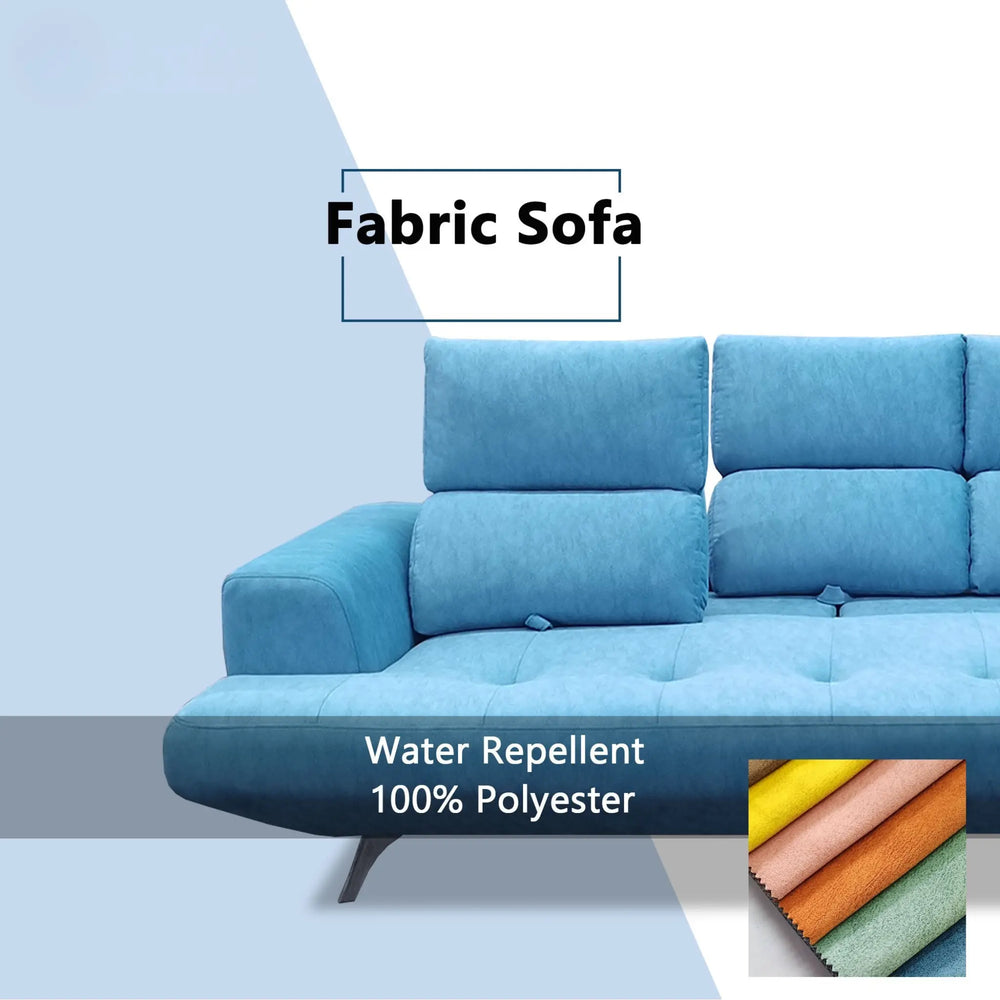 Nyros Fabric Adjustable Backrest Sofa (Pet Friendly & Easy Clean) - Esteller