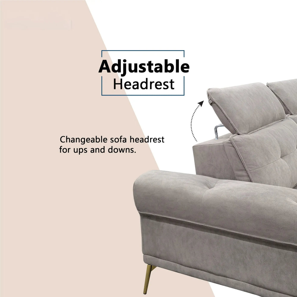 Ceyra Fabric Adjustable Headrest Sofa (Pet Friendly & Easy Clean) - Esteller