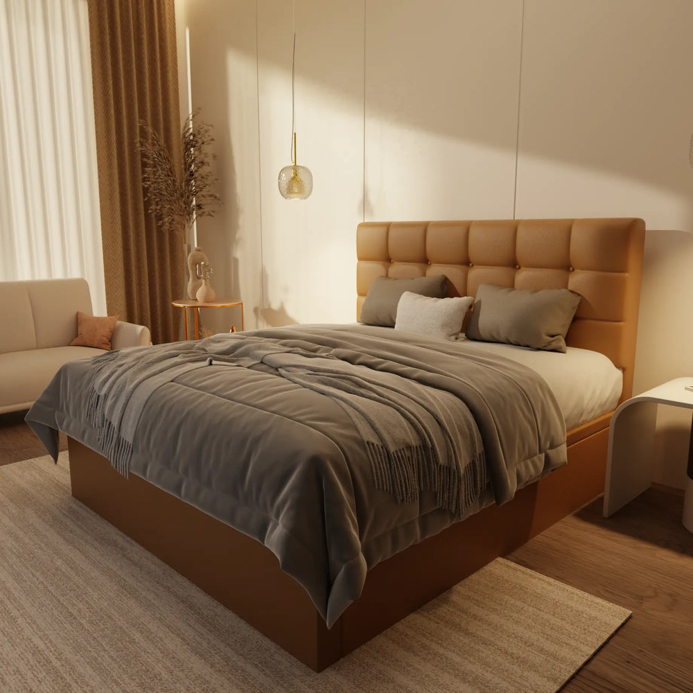 Mancine Genuine Leather Storage Bed (Gas Lift) XYXBED