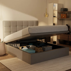 Mancine Genuine Leather Storage Bed (Gas Lift) XYXBED